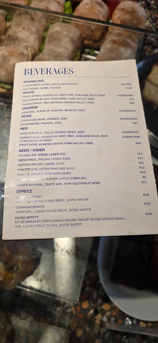 Menu, Norma's Deli