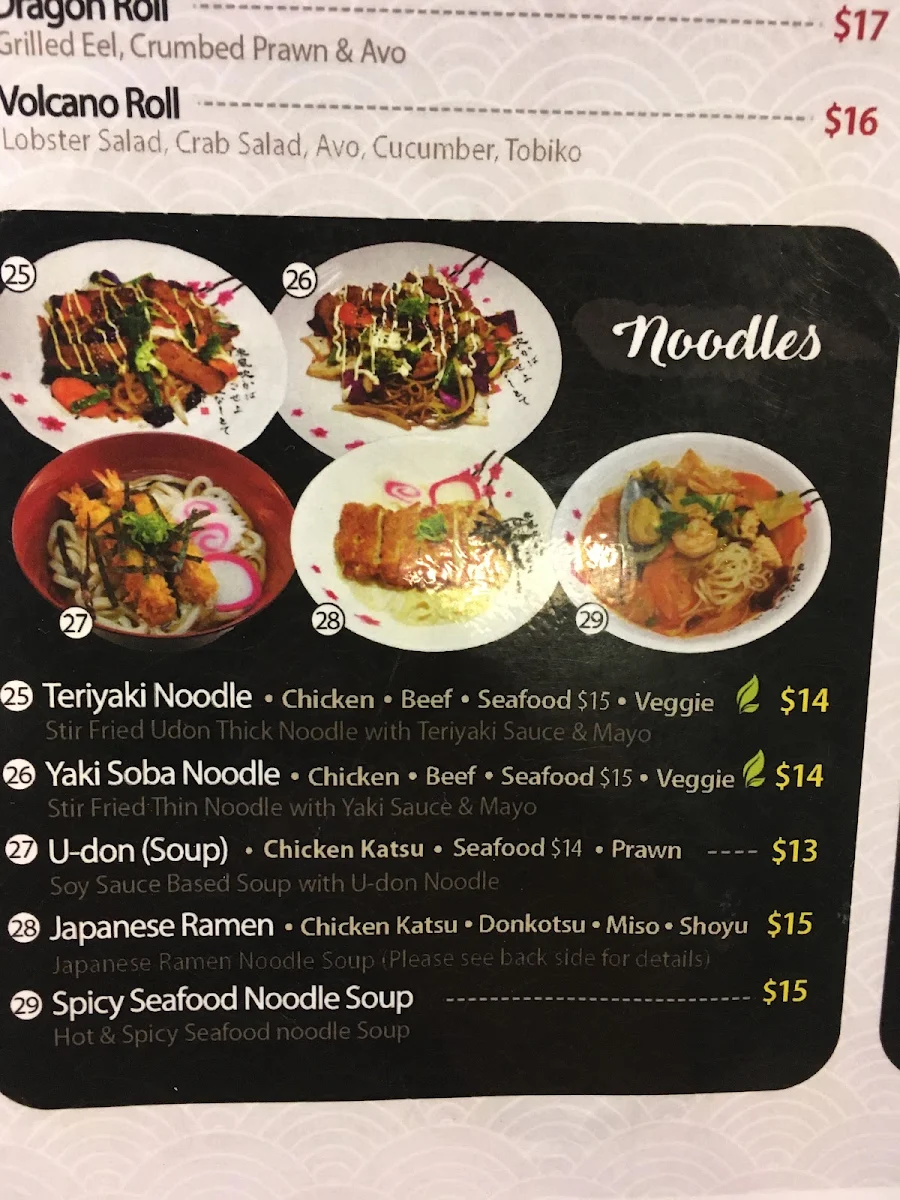 Menu, Sushi Hitto