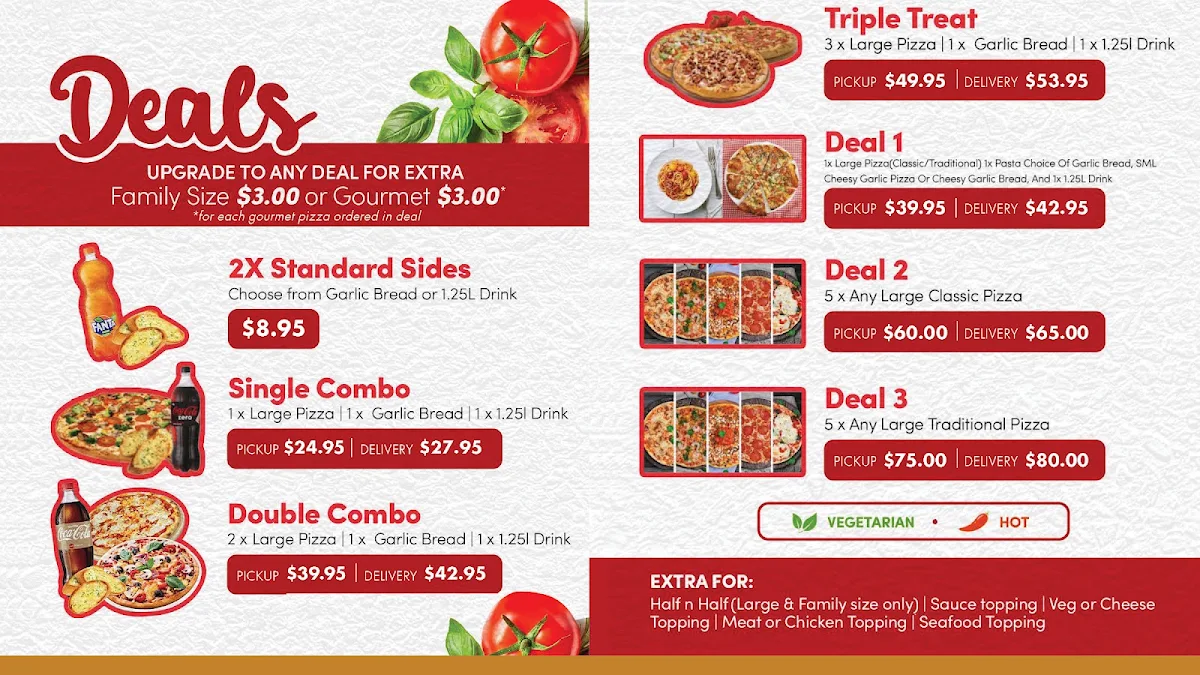 Menu, Pizza Boyz Geelong