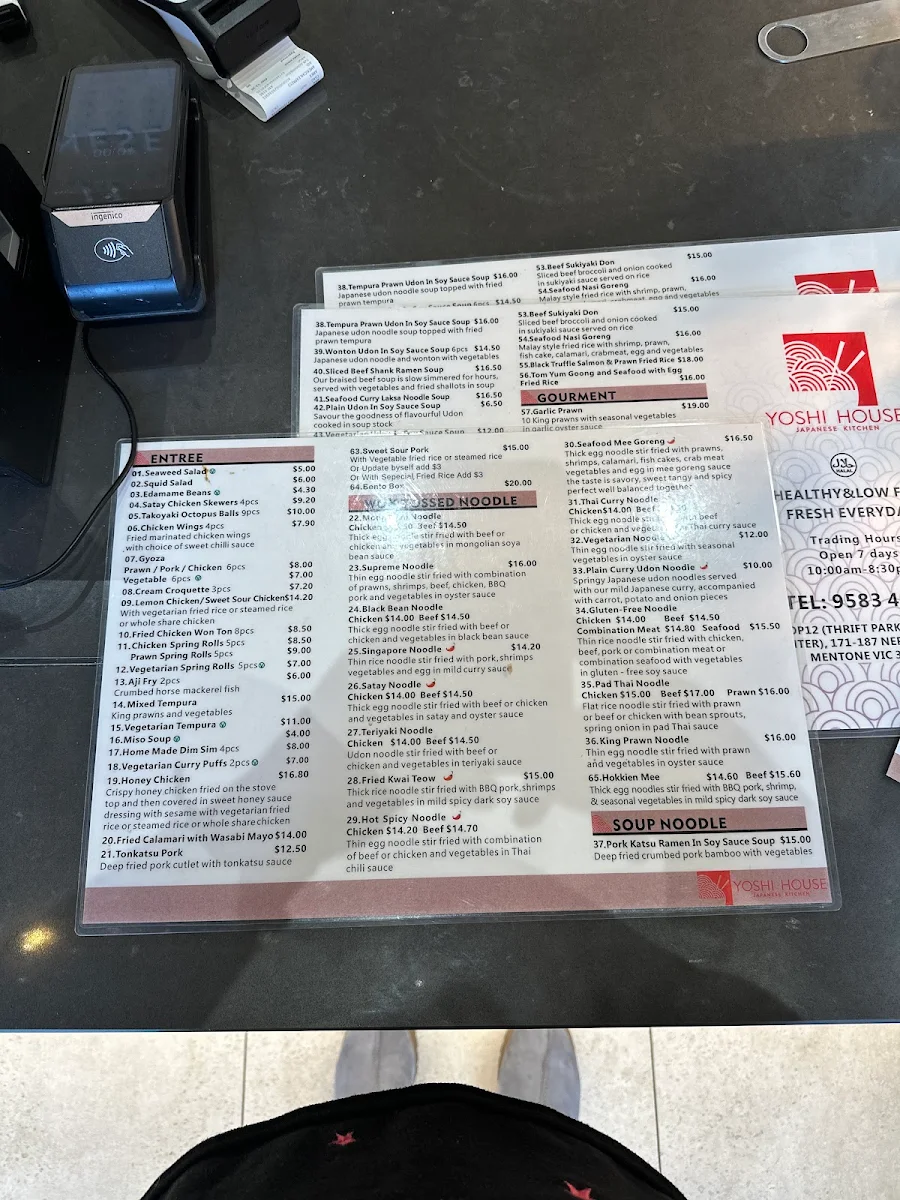 Menu, Yoshi house Japanese Kitchen