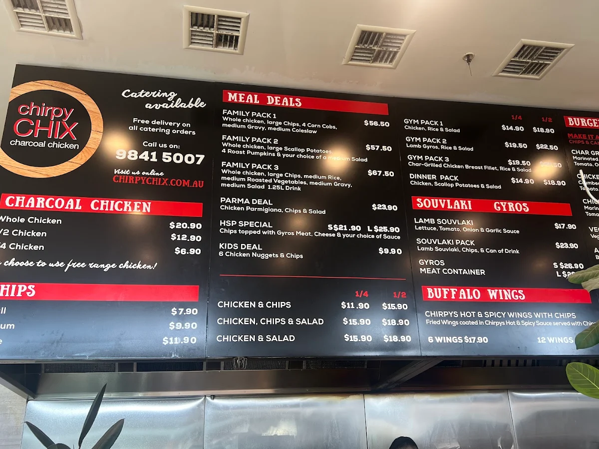 Menu, Chirpy Chix