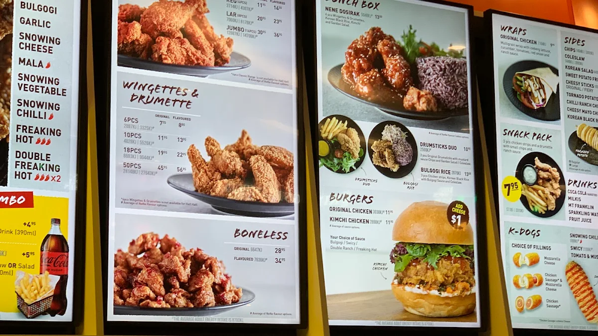 Menu, Nene Chicken Doncaster