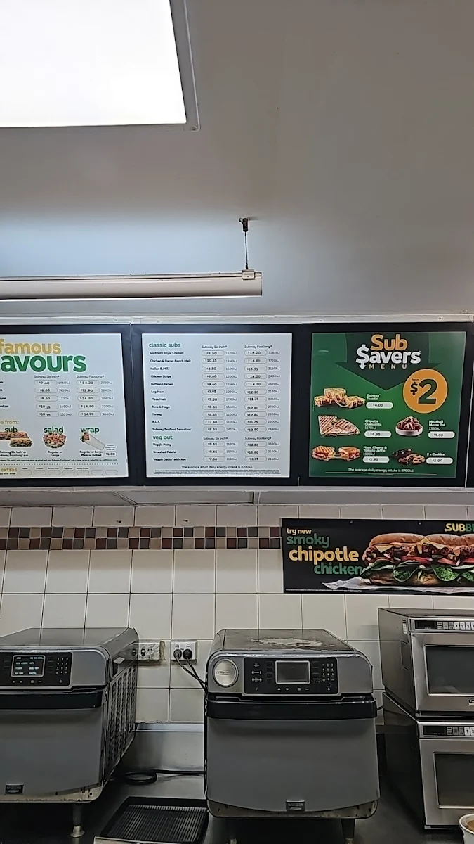 Menu, Subway Macquarie Park