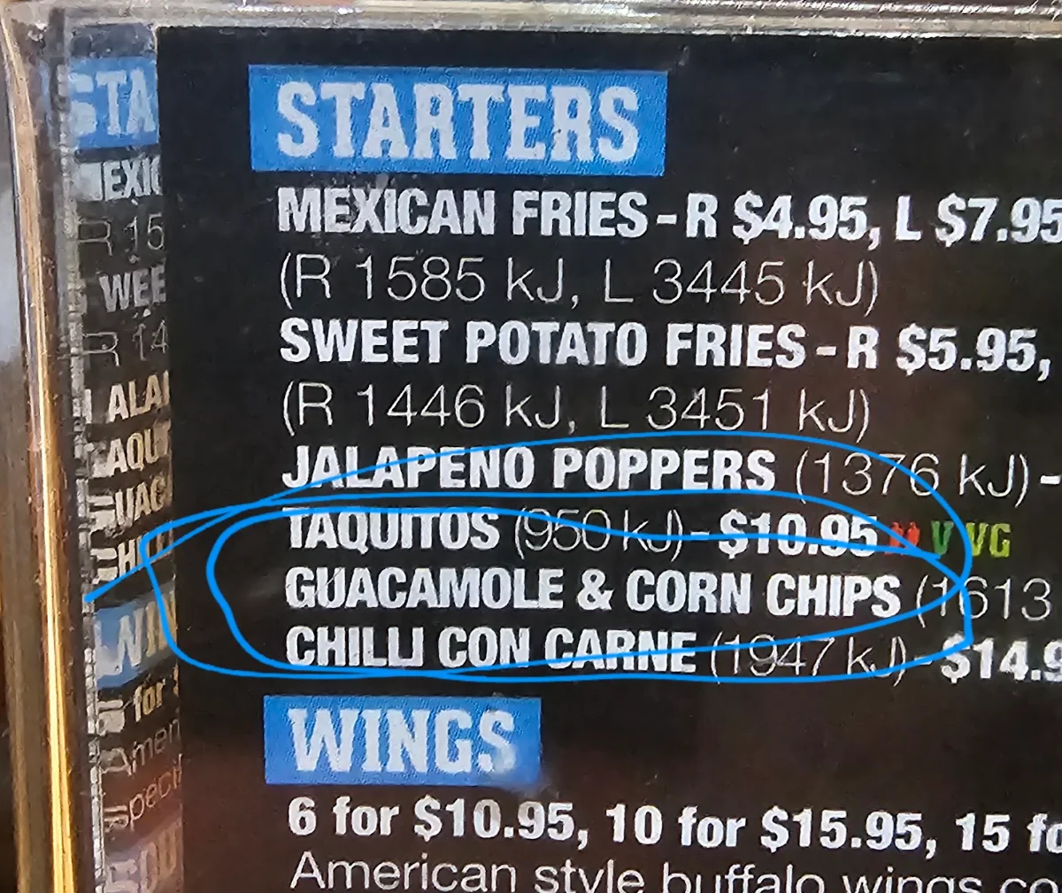 Menu, Burrito Bar Spring Hill