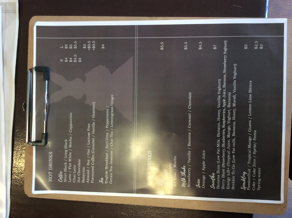 Menu, Miss Bunny Café
