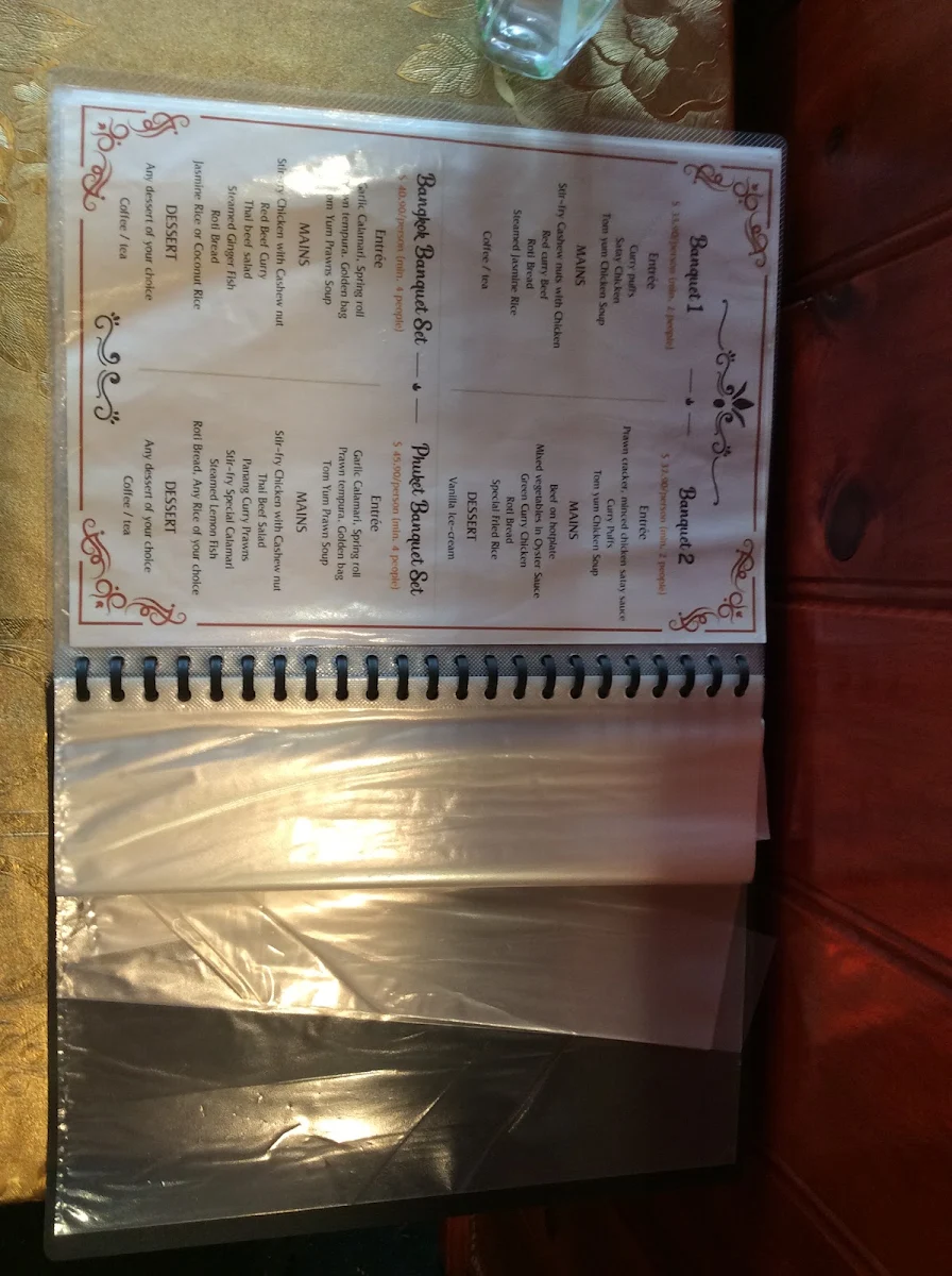 Menu, Thai Garden