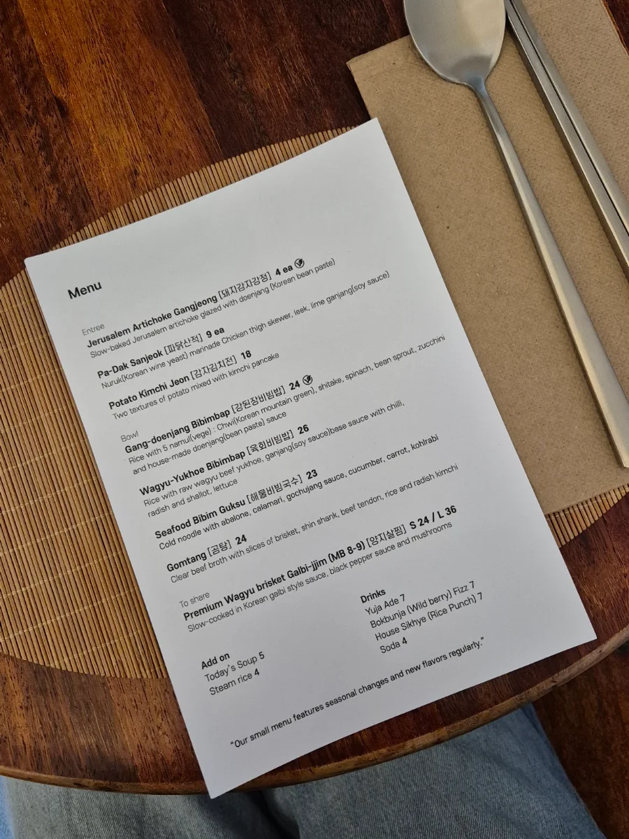 Menu, Sogumm