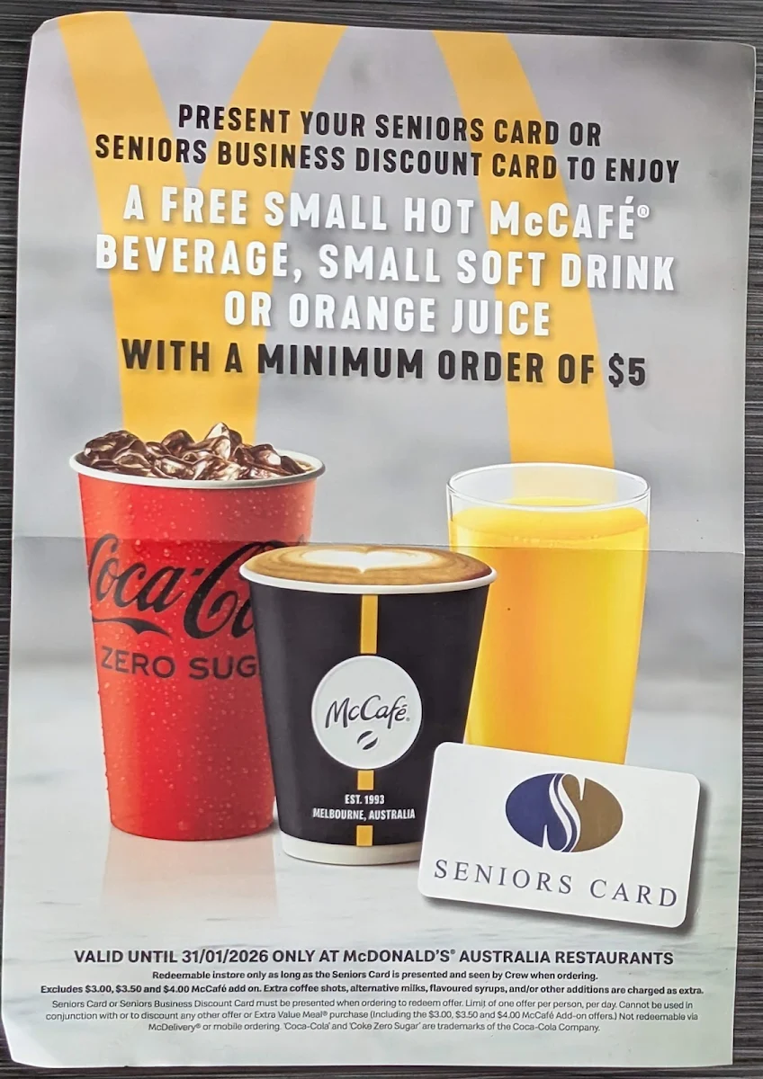 Menu, McDonald's Victoria Markets