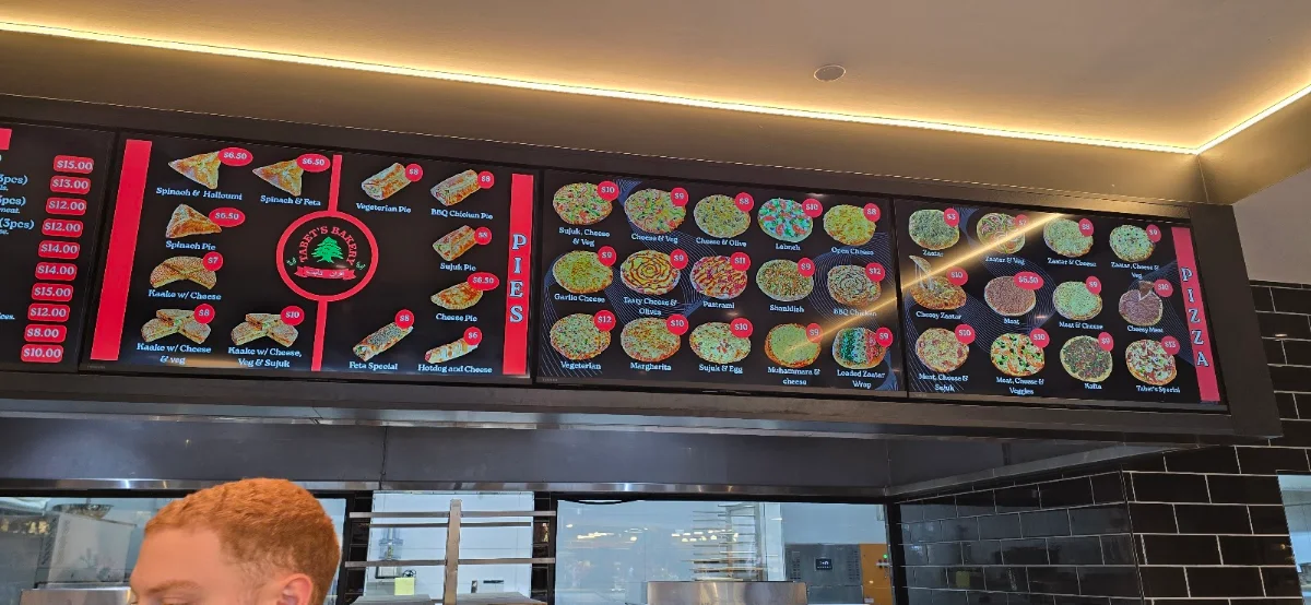 Menu, Tabet's Bakery
