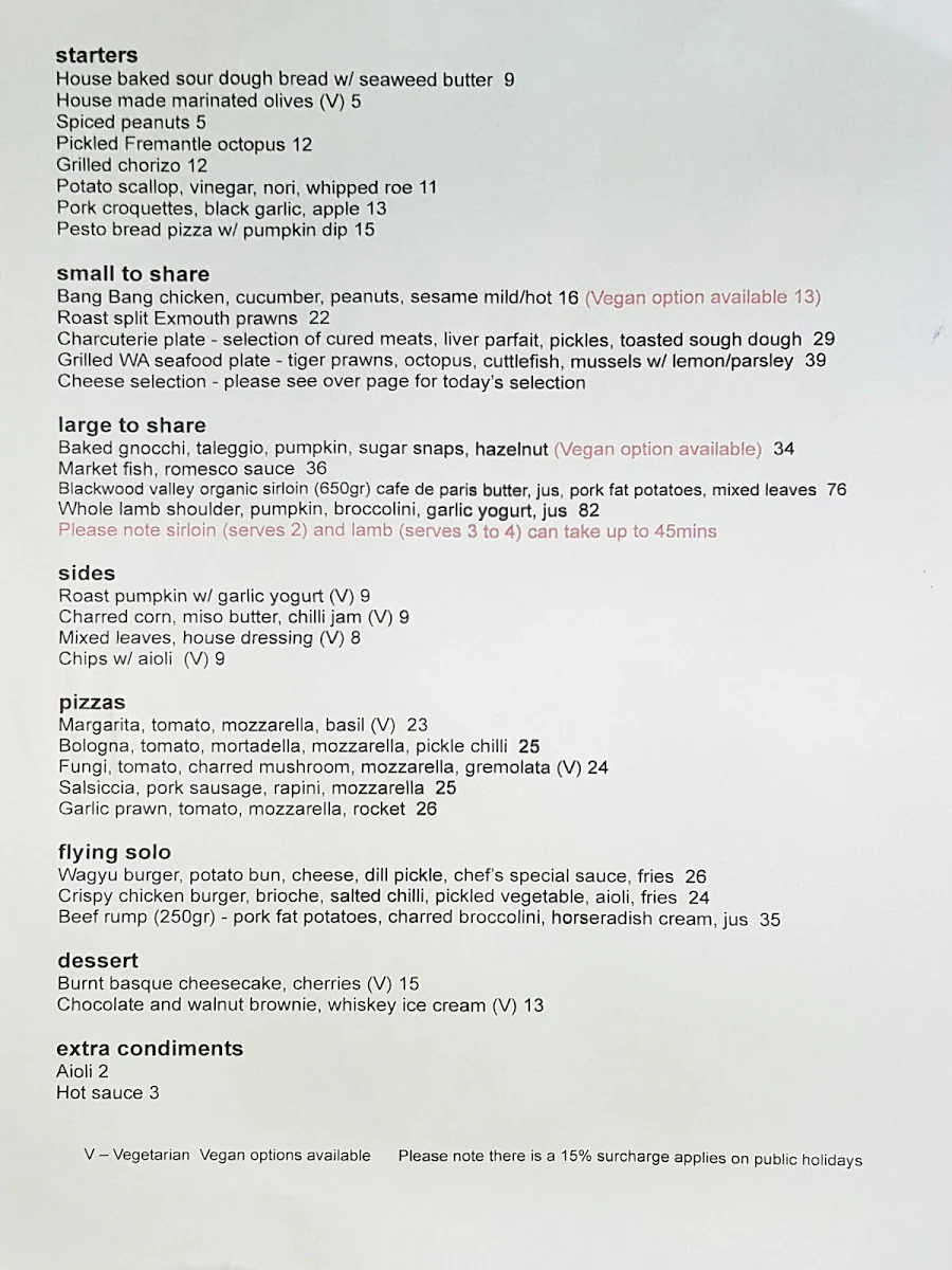 Menu, Brewvino Bar