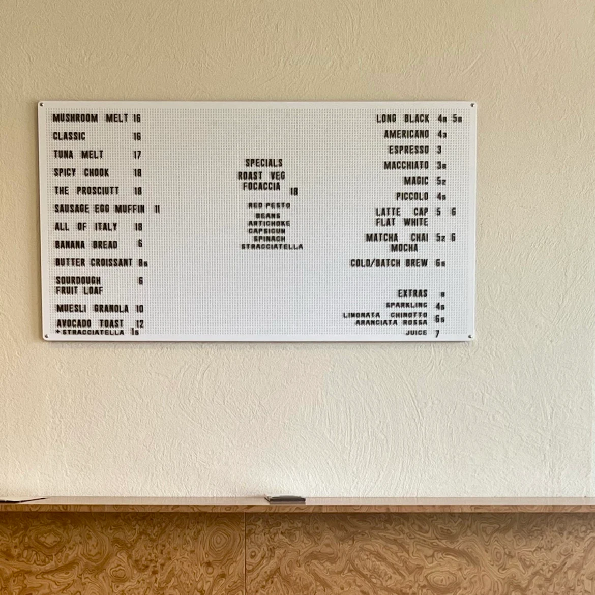 Menu, Ways Coffee