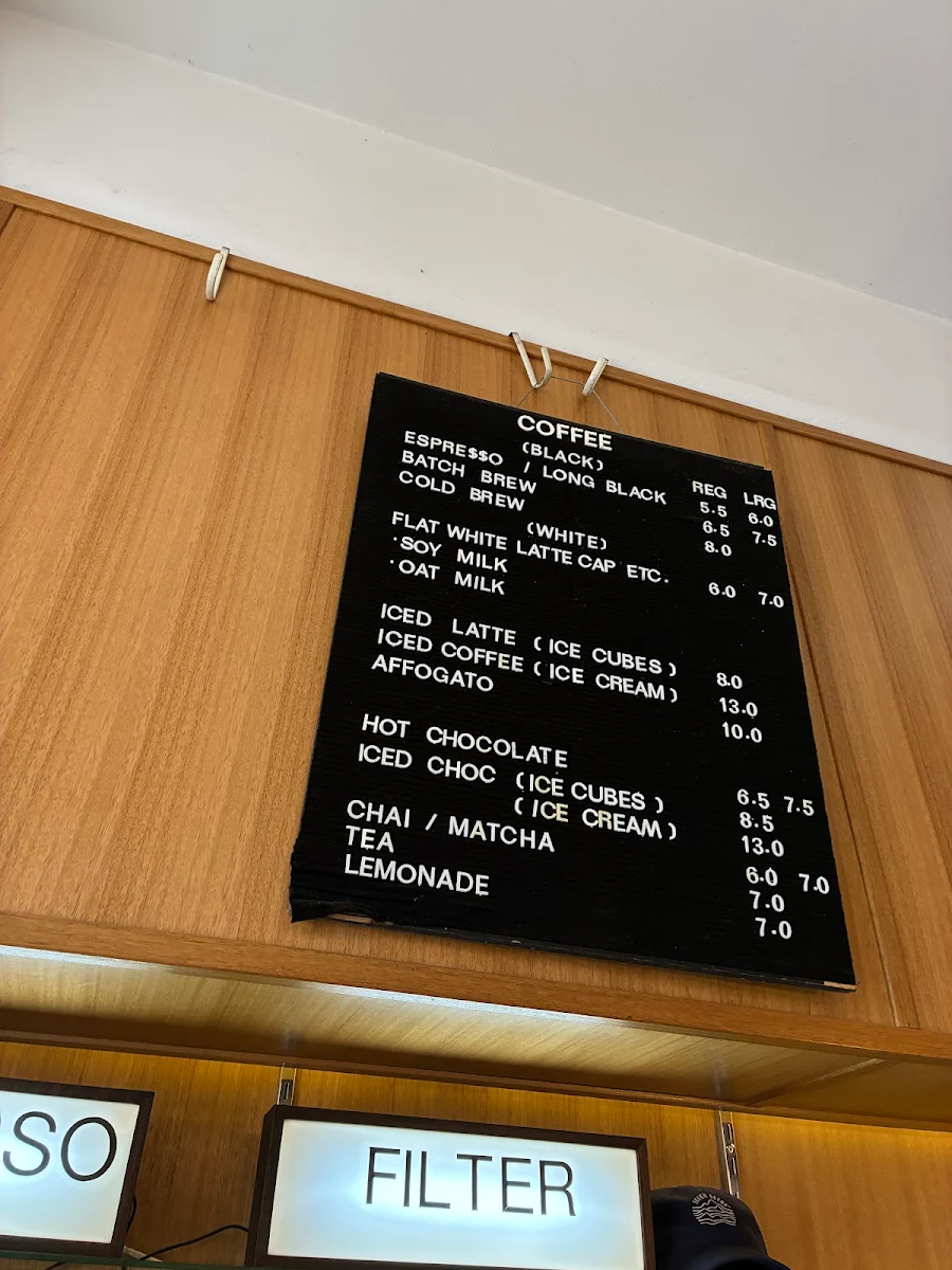 Menu, Traveller Coffee