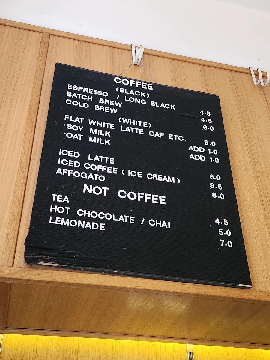 Menu, Traveller Coffee