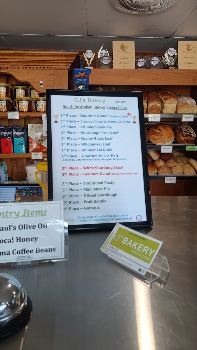 Menu, CJ's Bakery