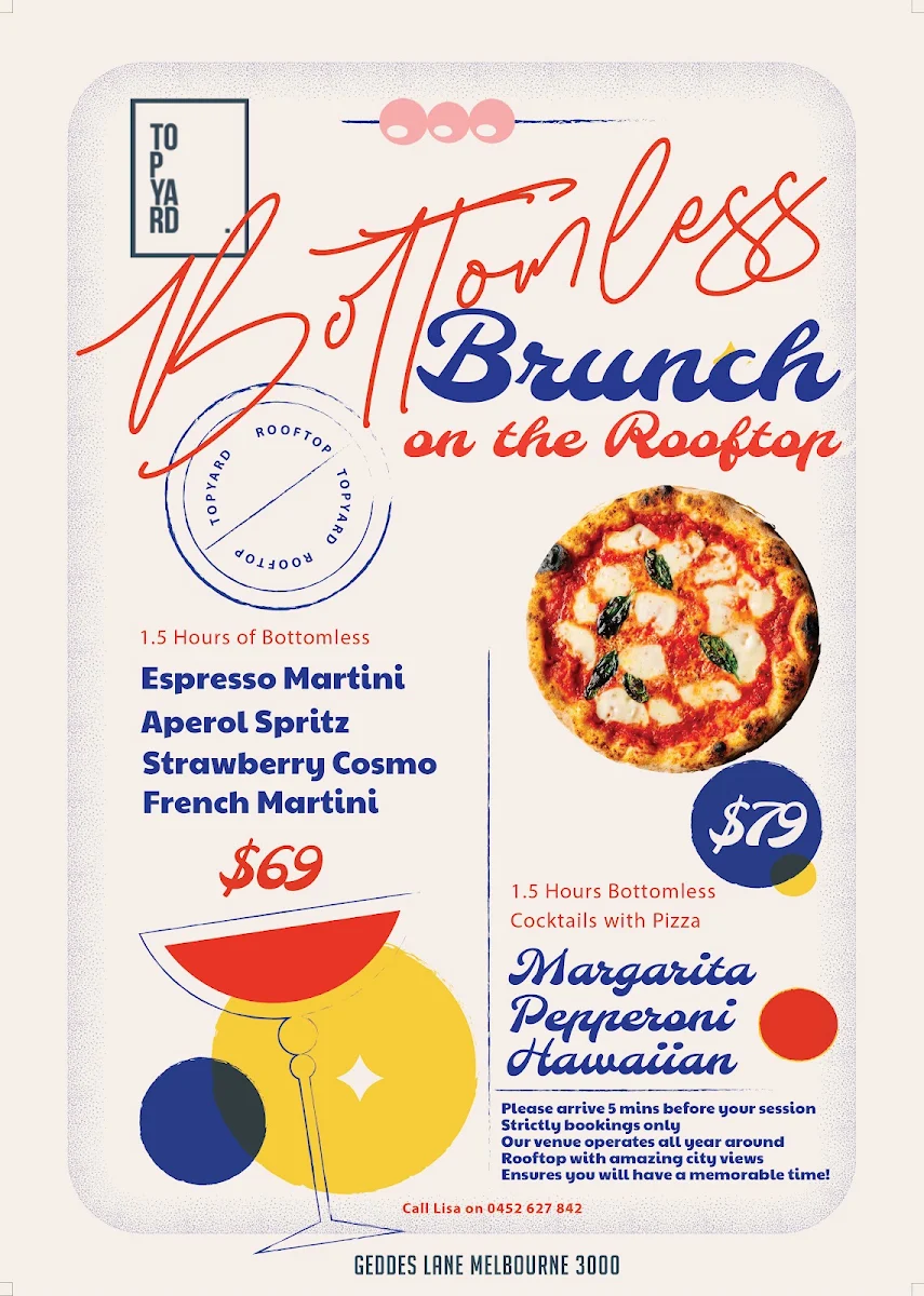 Menu, Top Yard Rooftop
