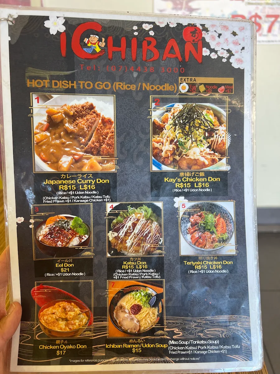 Menu, ICHIBAN Japanese Takeaway