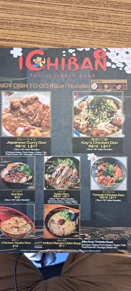 Menu, ICHIBAN Japanese Takeaway