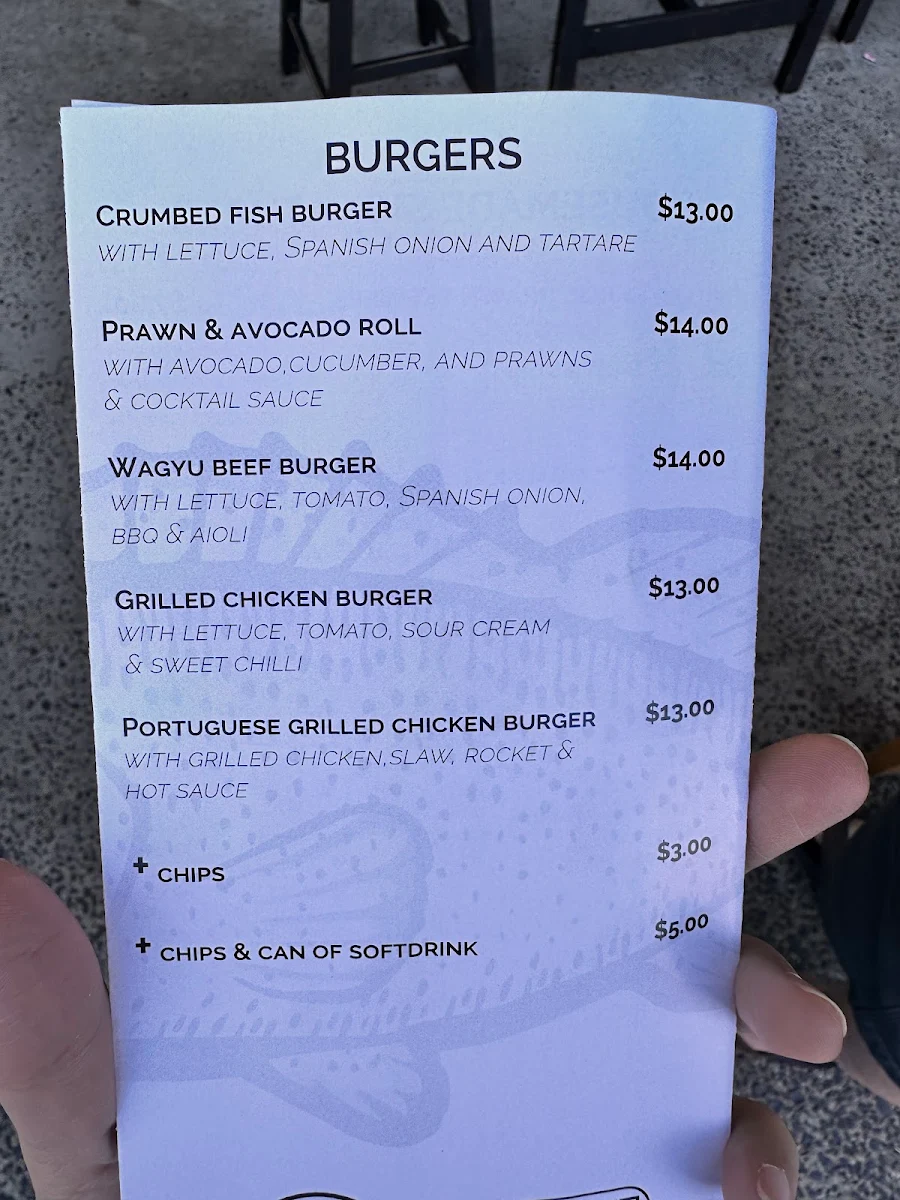 Menu, The Salty Cod