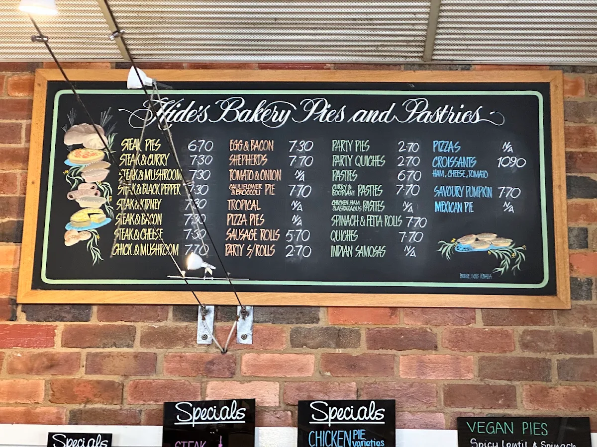Menu, Hides Bakery