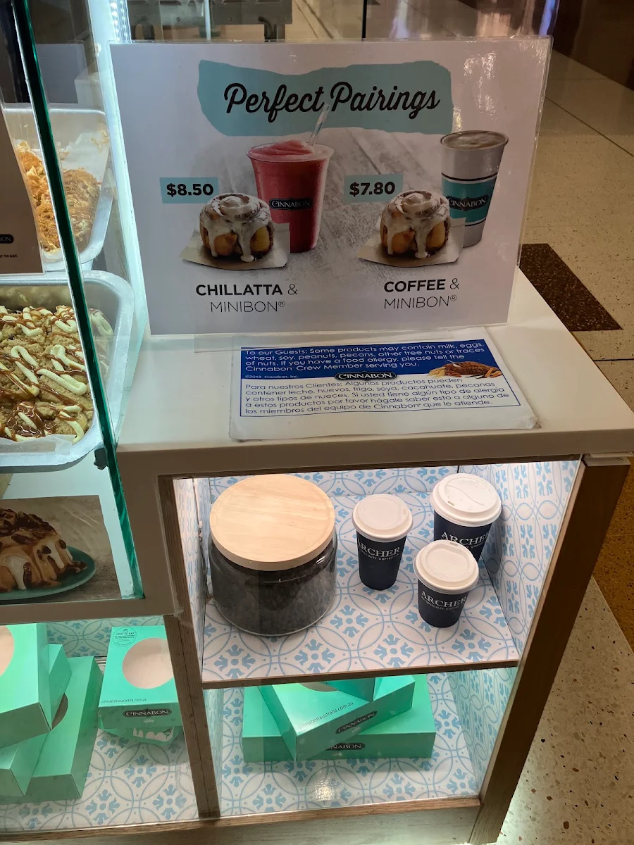 Menu, Cinnabon Westfield Chermside