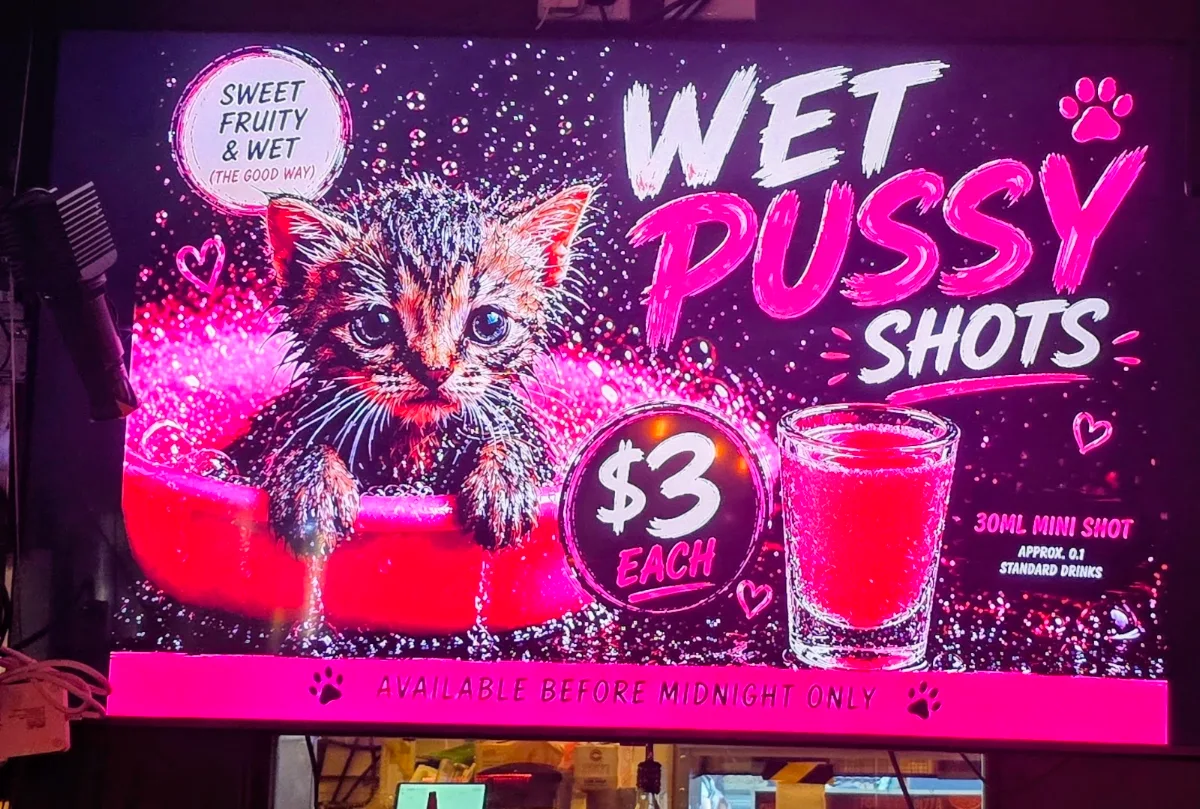 Menu, The Downunder Bar