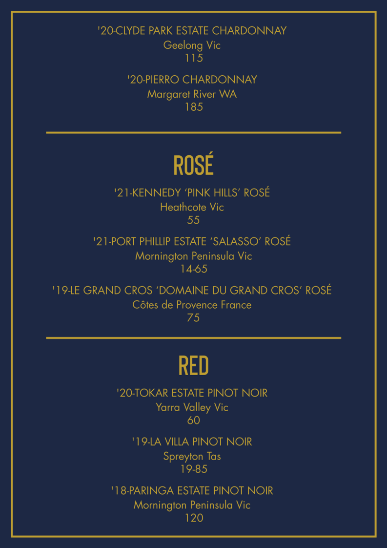 Menu, ELCHI-Indian Restaurant Melbourne
