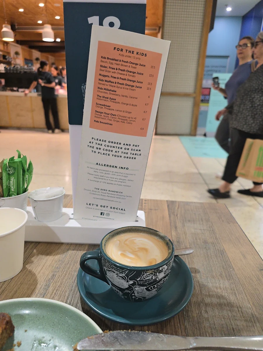 Menu, The Shed Cafe - Randwick
