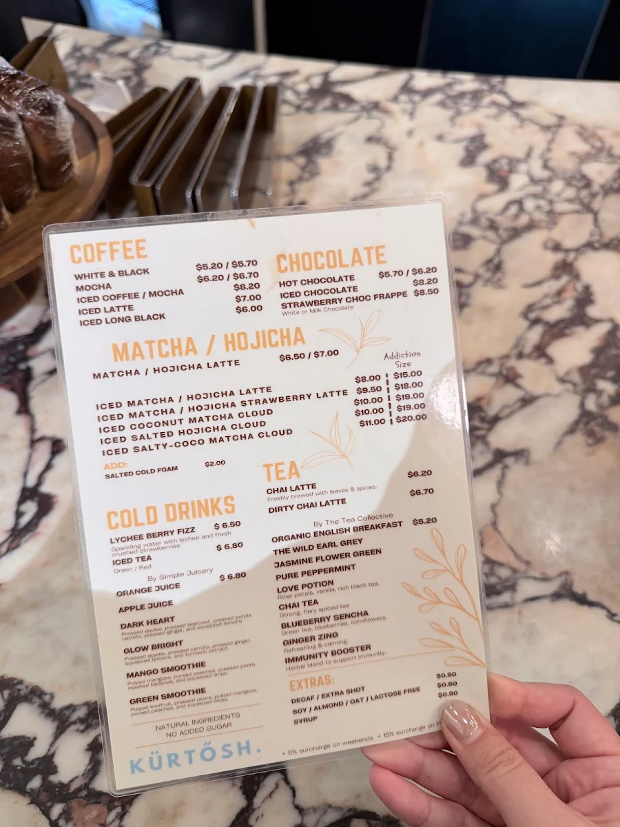 Menu, Kürtősh Chatswood Chase