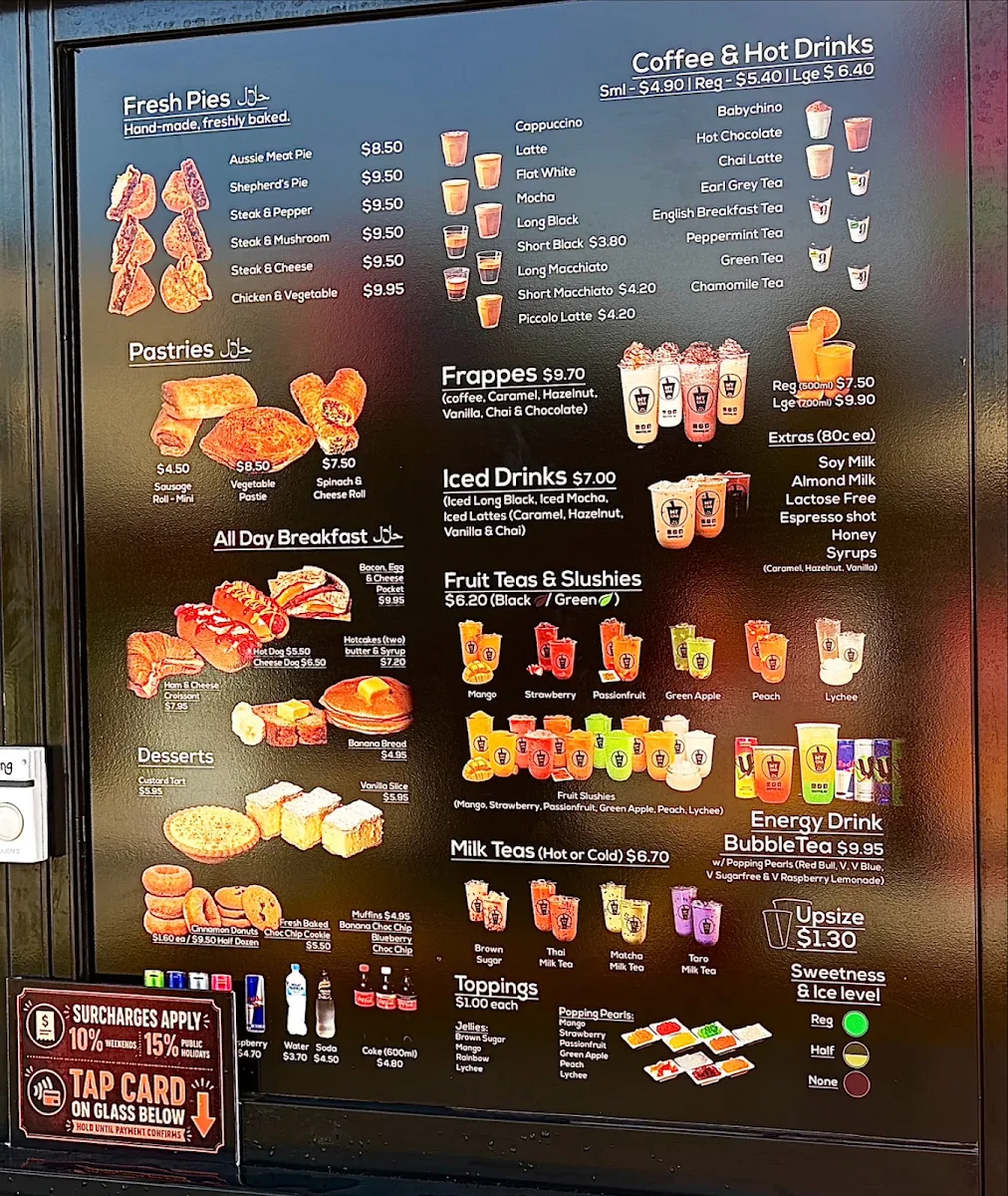 Menu, My Pie & Coffee Drive Thru