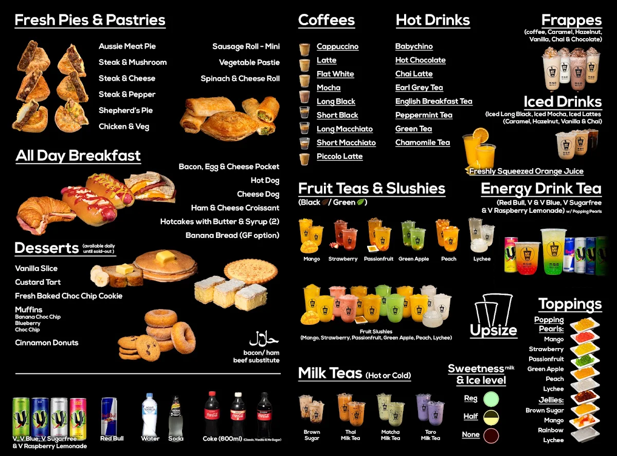 Menu, My Pie & Coffee Drive Thru