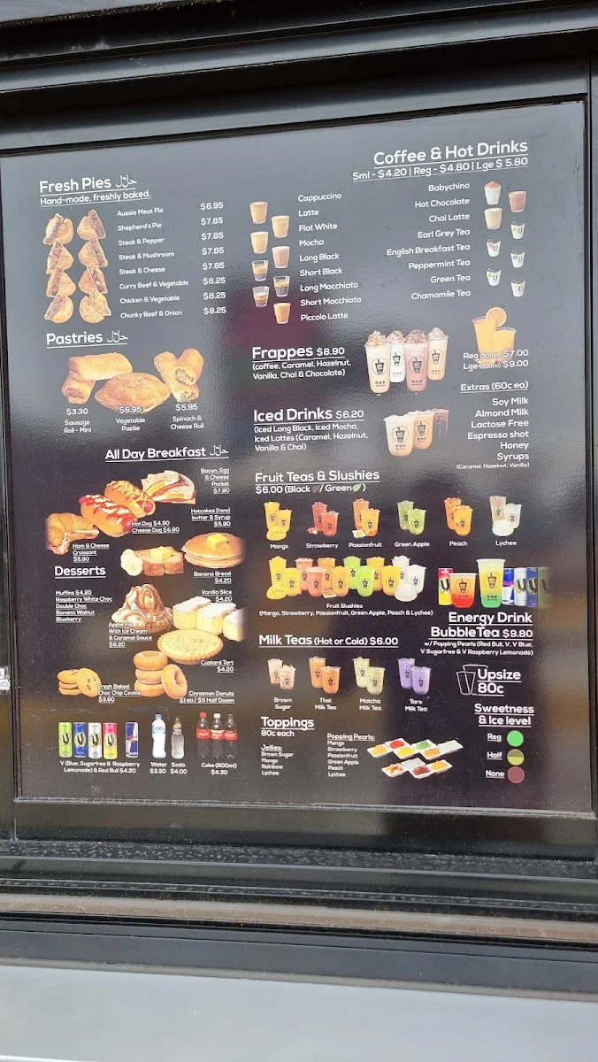 Menu, My Pie & Coffee Drive Thru