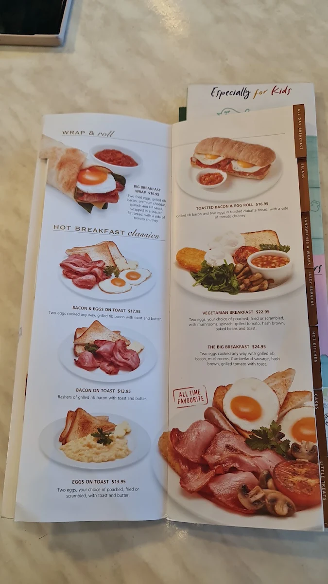 Menu, Dôme Café - Kwinana