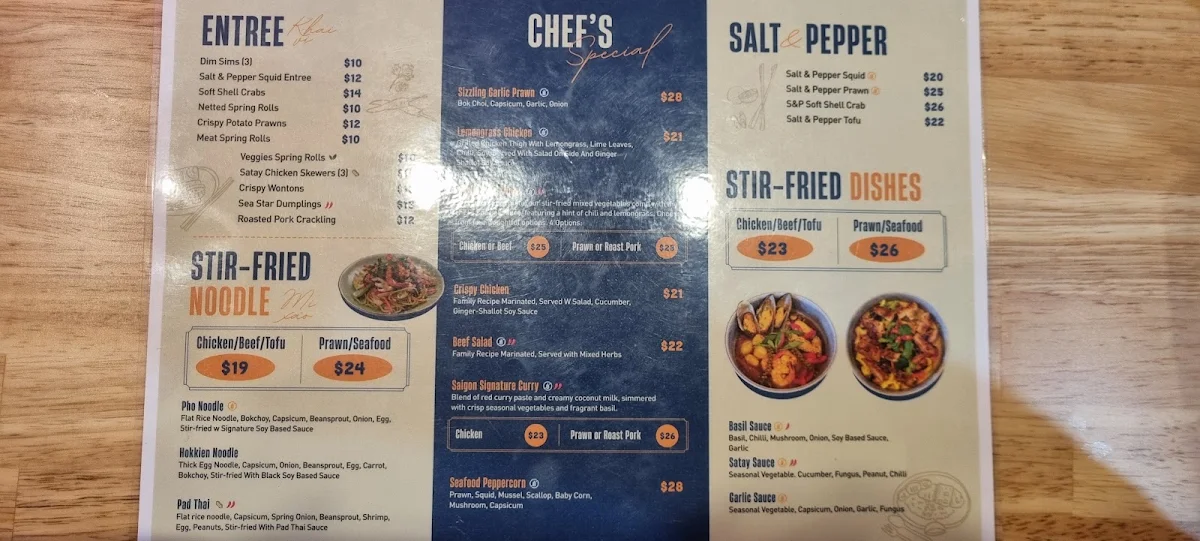Menu, Saigon Times - Vietnamese Restaurant
