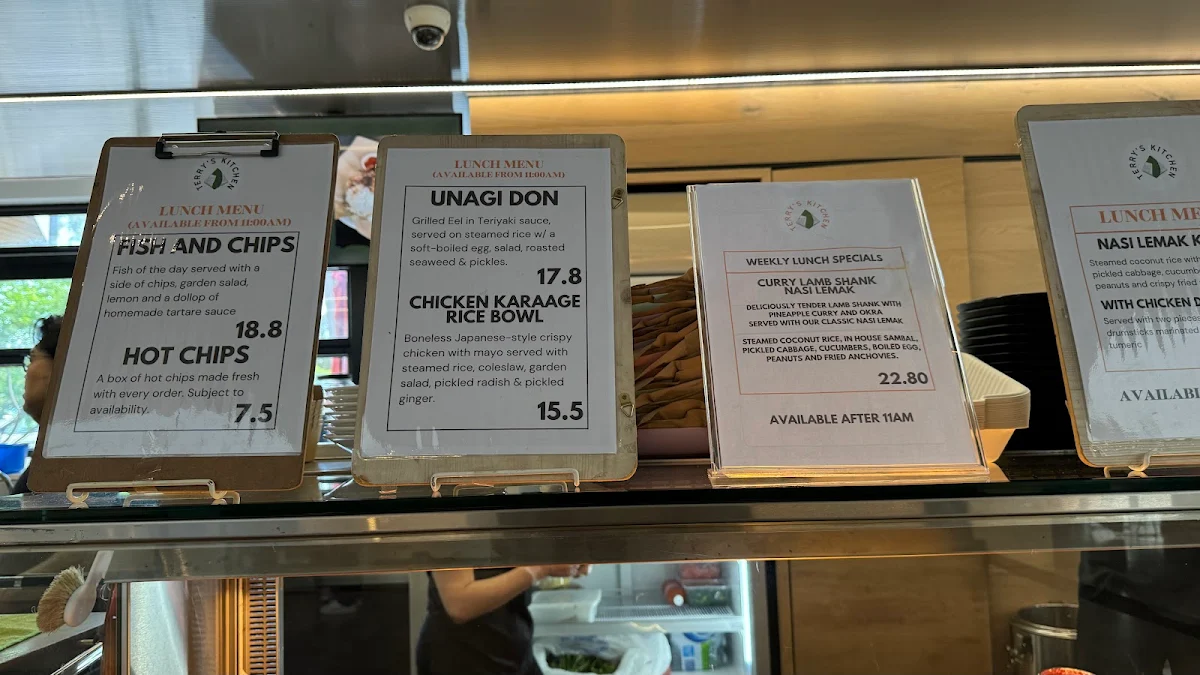 Menu, Terry's Kitchen
