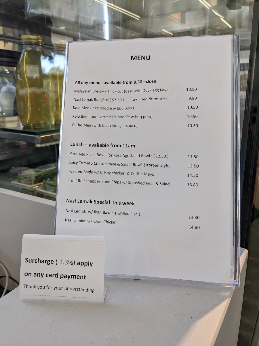 Menu, Terry's Kitchen