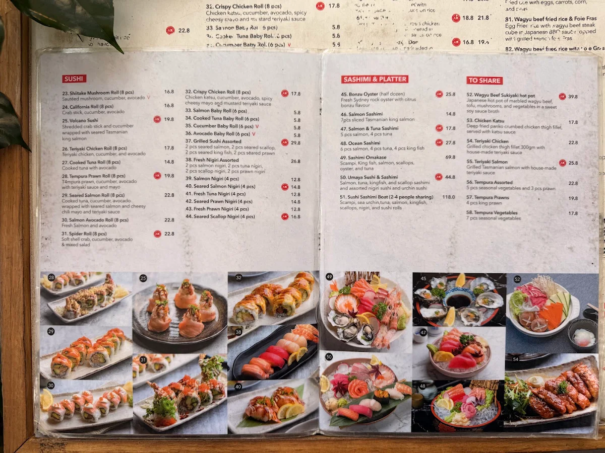 Menu, UMAYA World Square