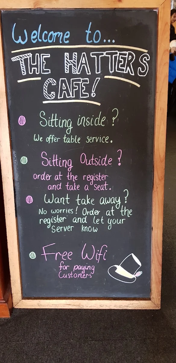 Menu, The Hatter's Cafe & Restaurant Katoomba