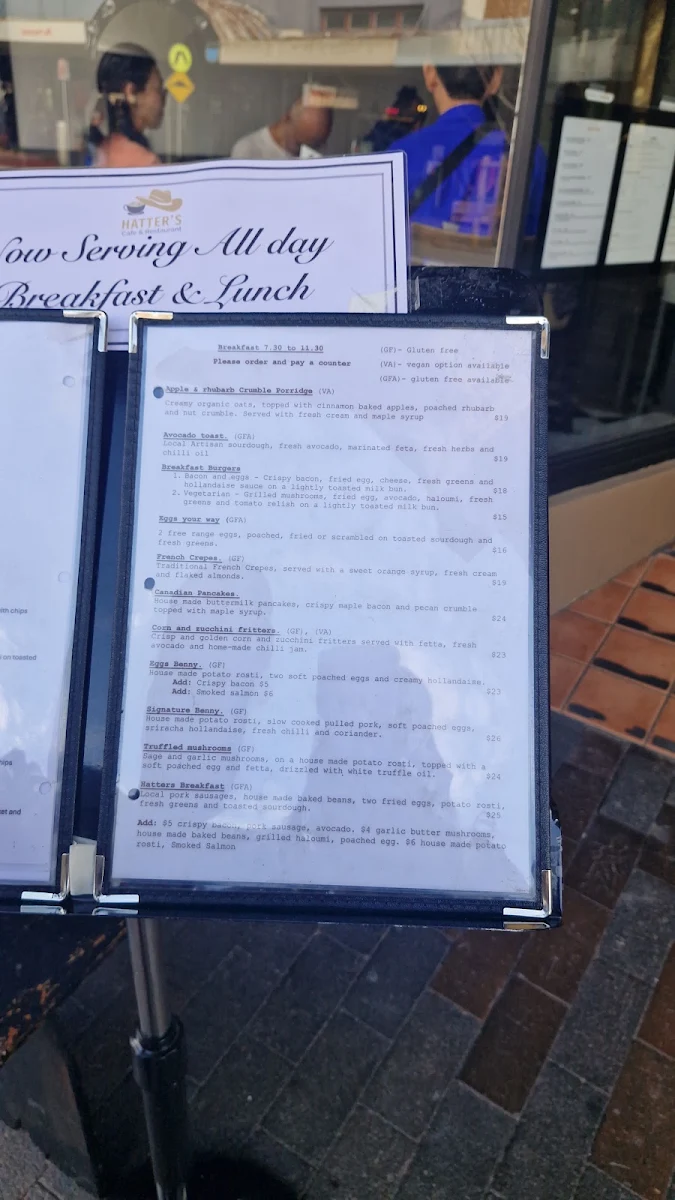 Menu, The Hatter's Cafe & Restaurant Katoomba