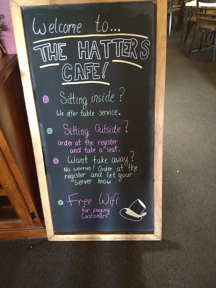 Menu, The Hatter's Cafe & Restaurant Katoomba