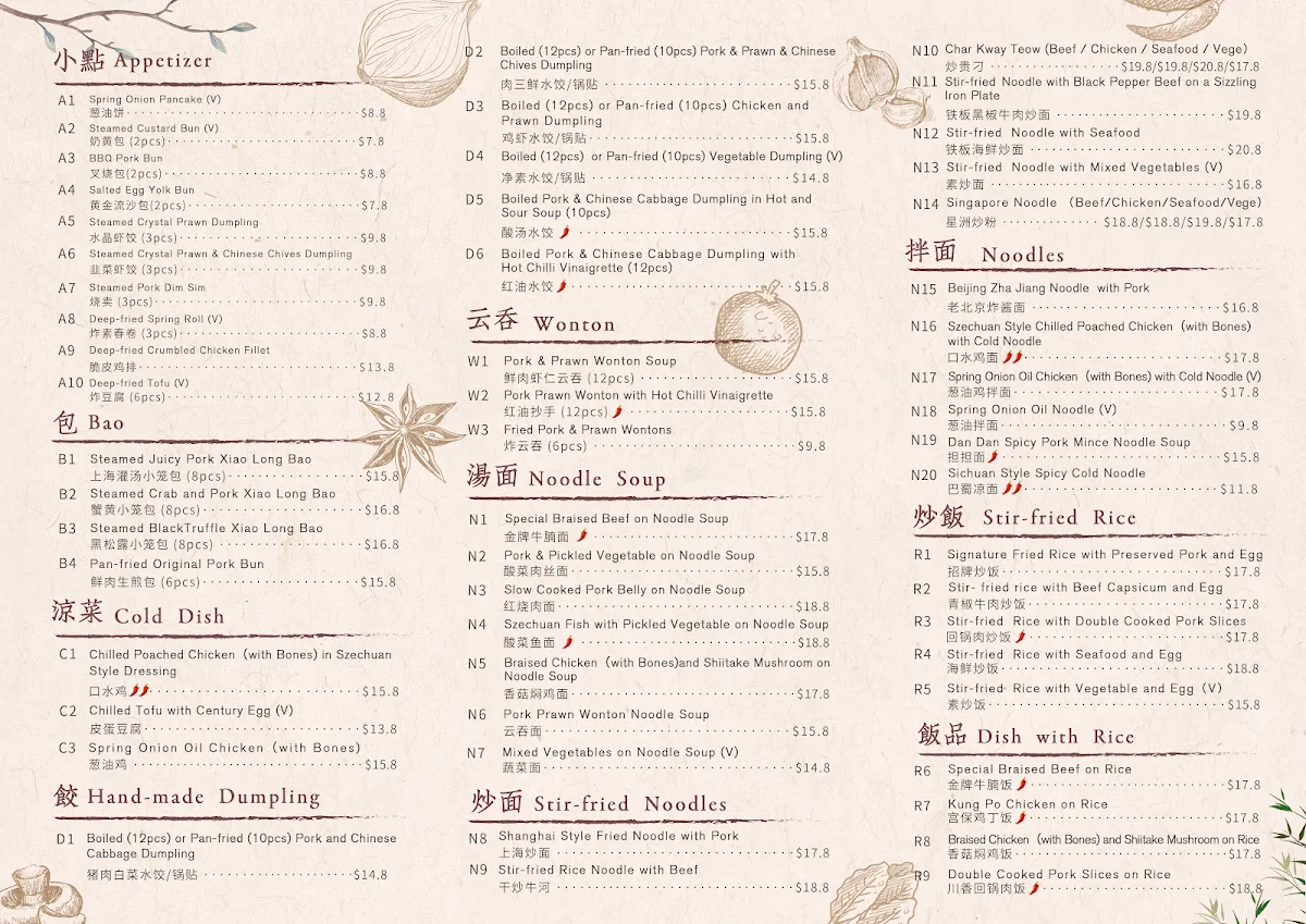 Menu, Lucky Dumpling Kitchen M-City
