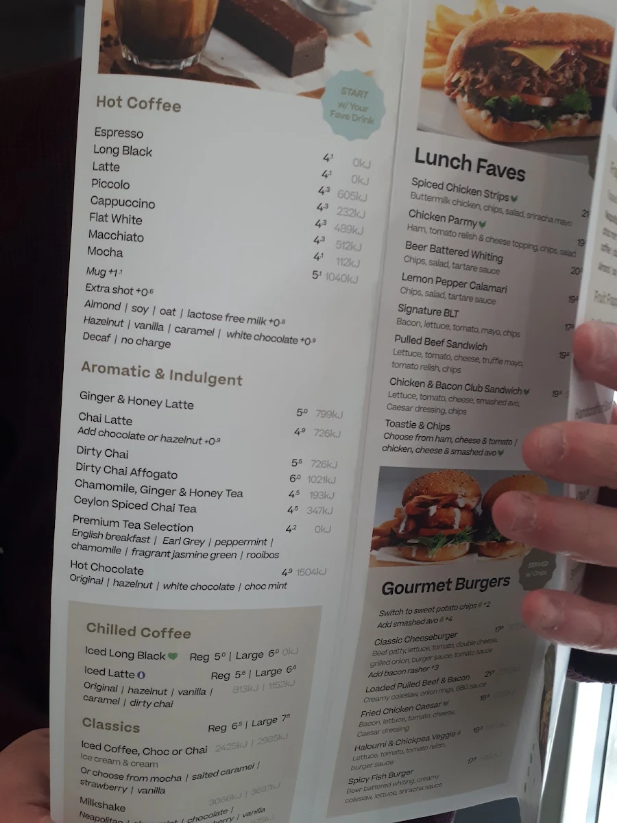 Menu, The Coffee Club Café