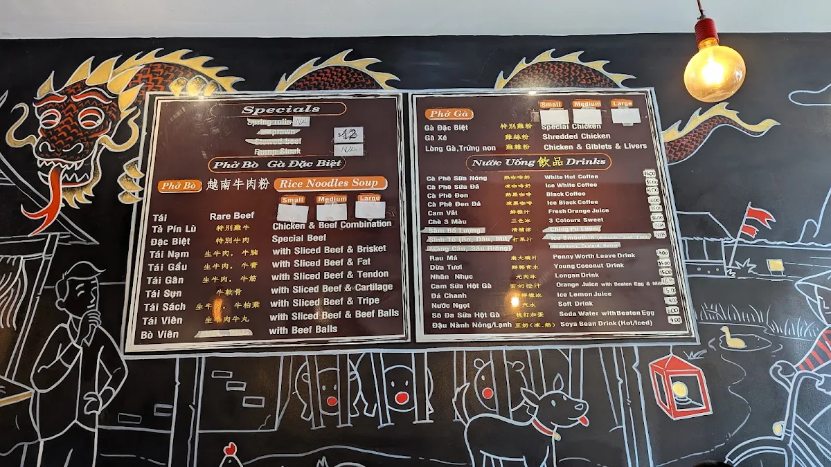 Menu, Phở Chú Thể - Uncle The's