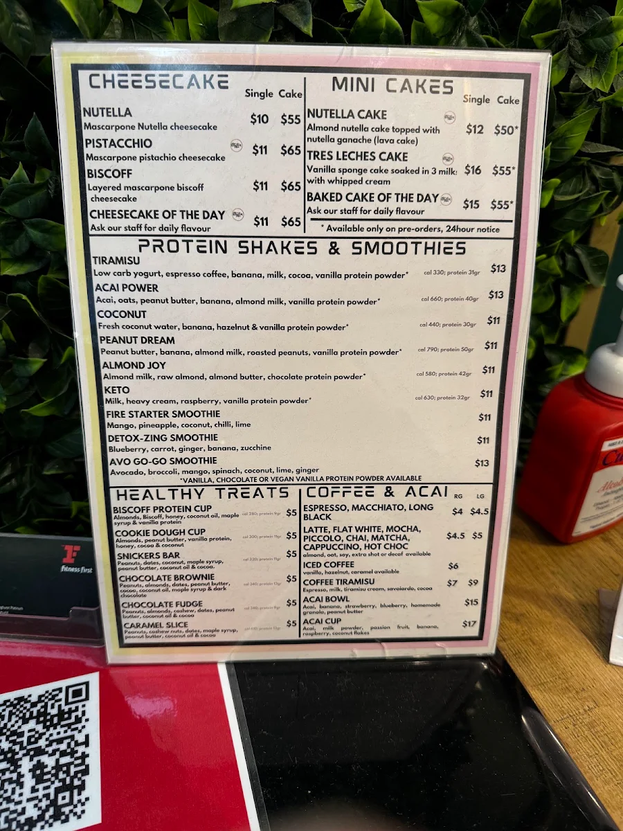Menu, Tiramisu Lab