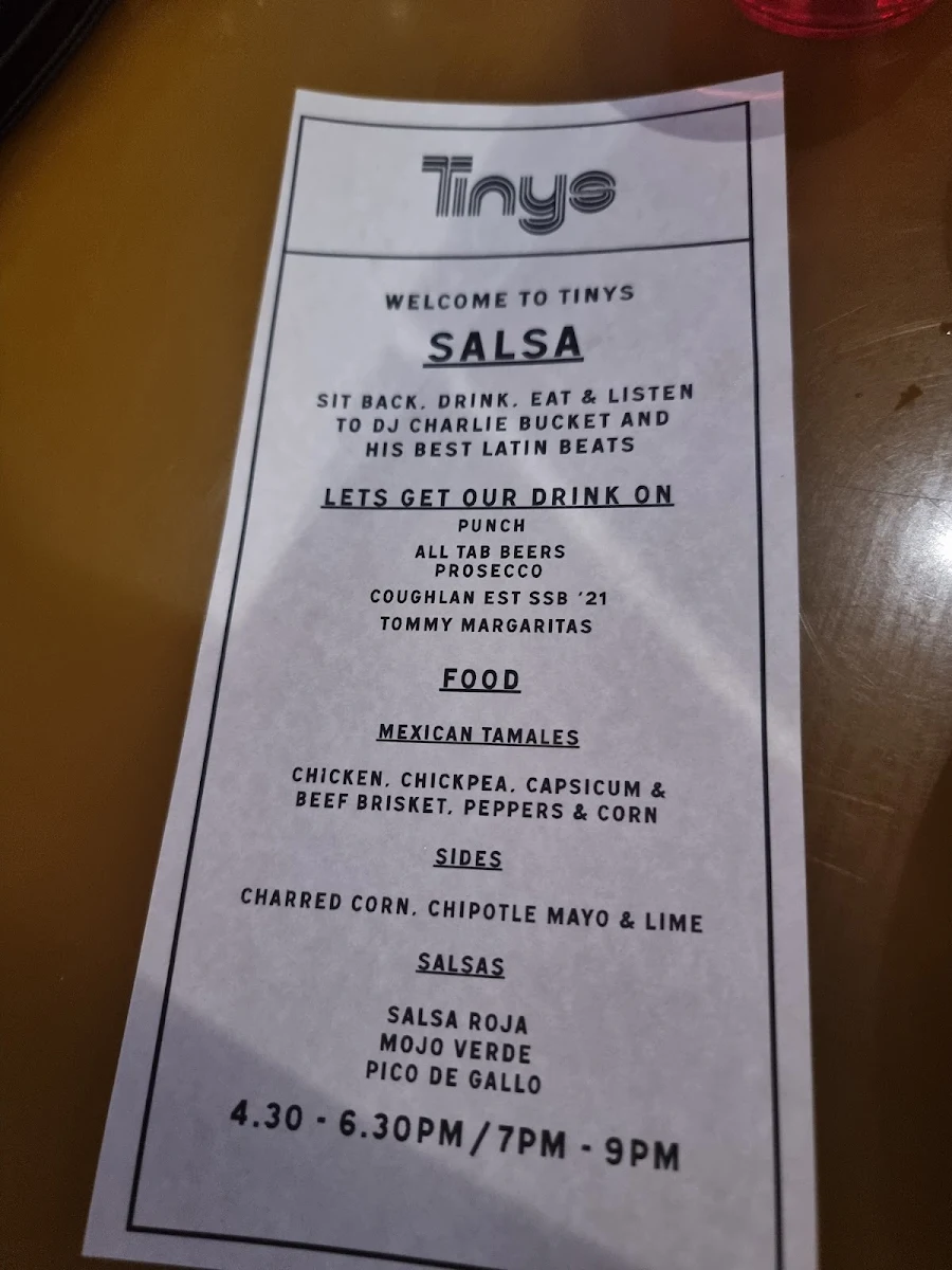Menu, Tiny's