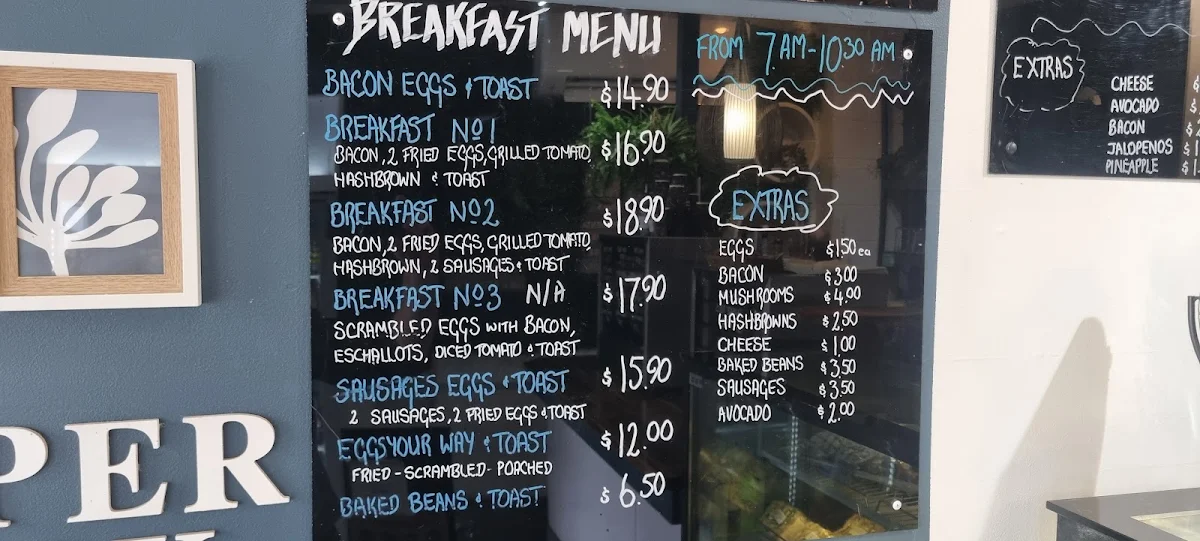 Menu, Pepper Box Cafe
