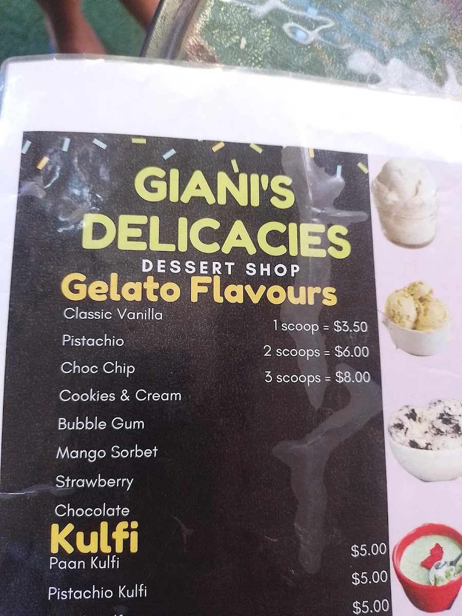 Menu, Giani’s delicacies