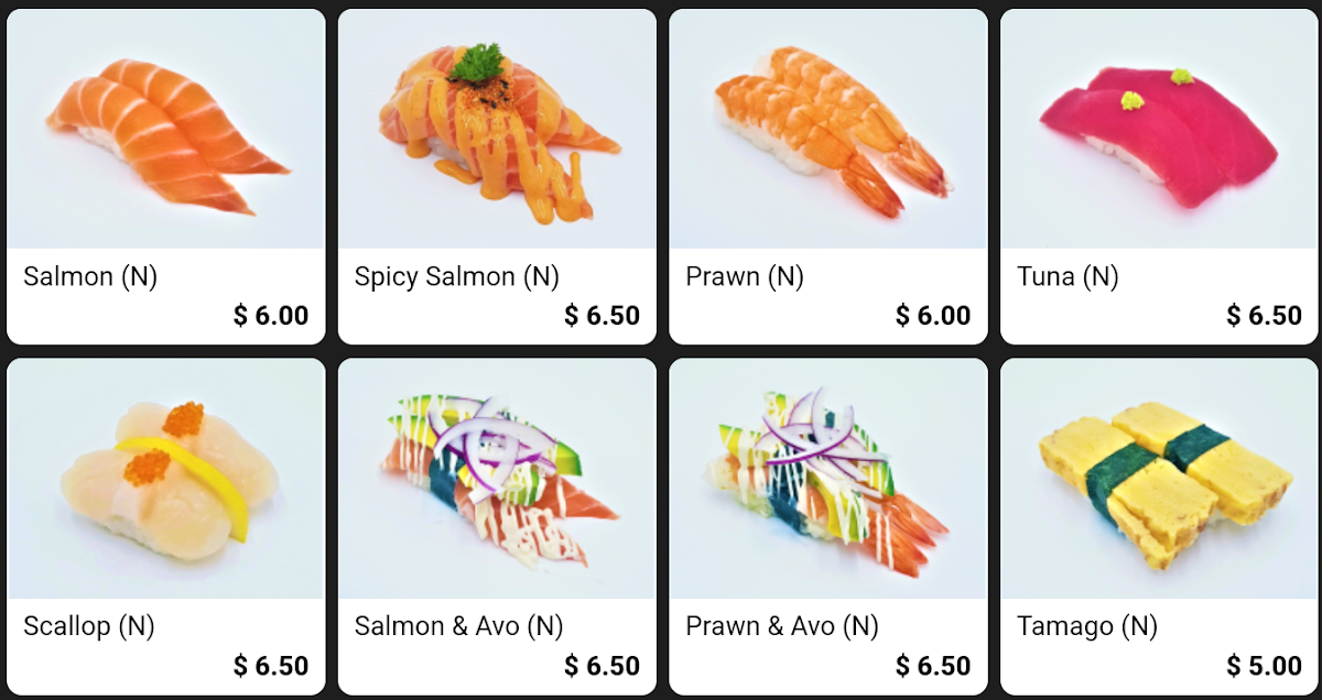 Menu, Say Sushi