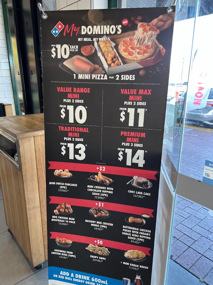 Menu, Domino's Pizza Golden Grove