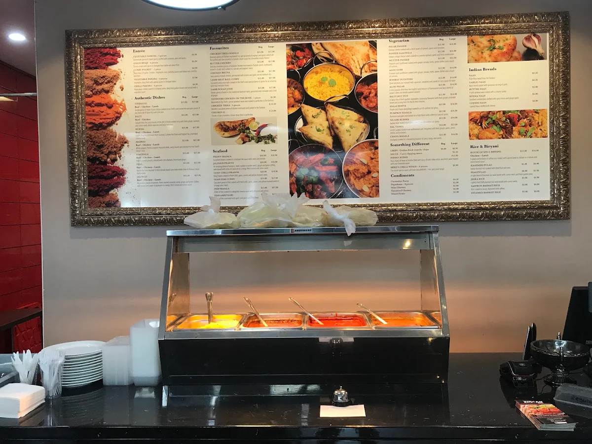 Menu, House of Spice Indian Restaurant