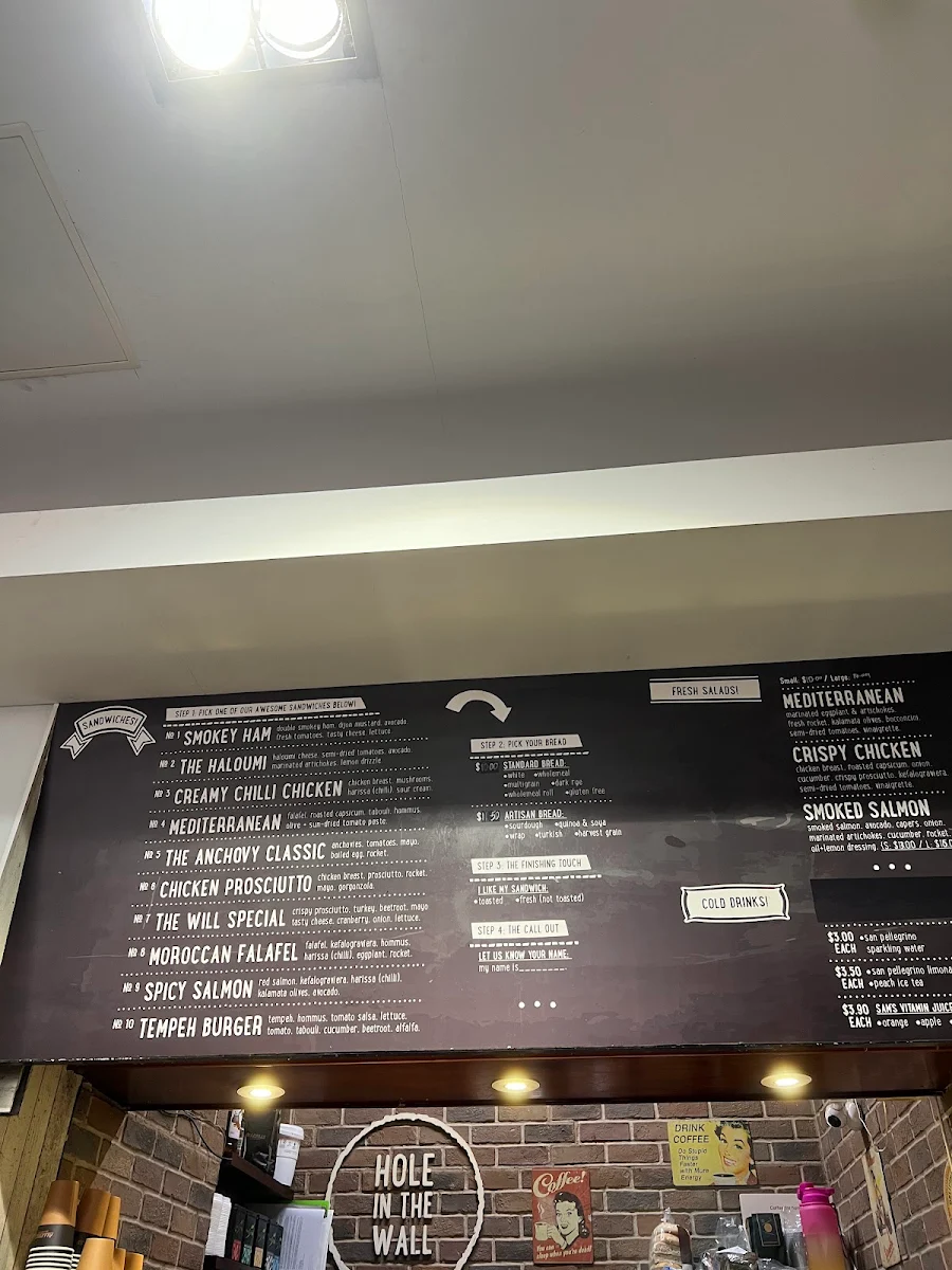 Menu, Hole in the Wall: Sandwich Factory
